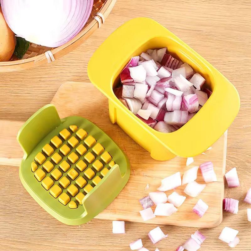 Kitchen Vegetable Chopper Dicing & Slitting 2-In-1 Hand Pressure Vegetable Cutter