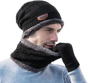 **"Winter Beanie & Neck Warmer Combo (Unisex, Random Colors)"**